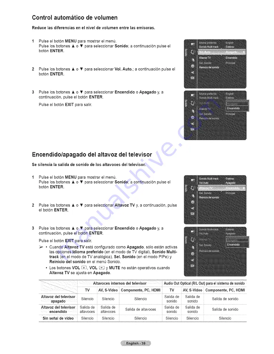 Samsung HL67A750A1FXZA Manual Del Usuario Download Page 39