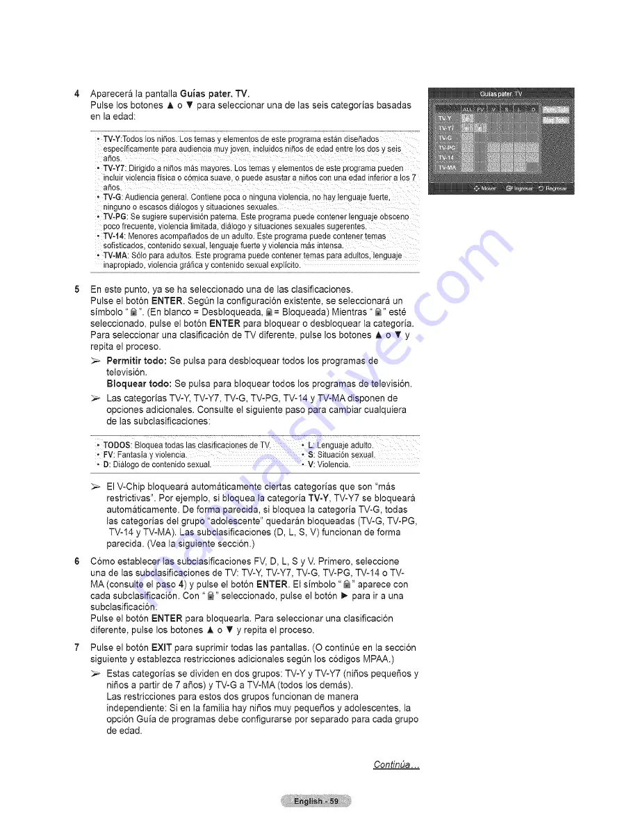 Samsung HL67A750A1FXZA Manual Del Usuario Download Page 59