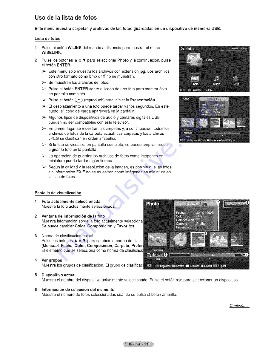 Samsung HL67A750A1FXZA Manual Del Usuario Download Page 72