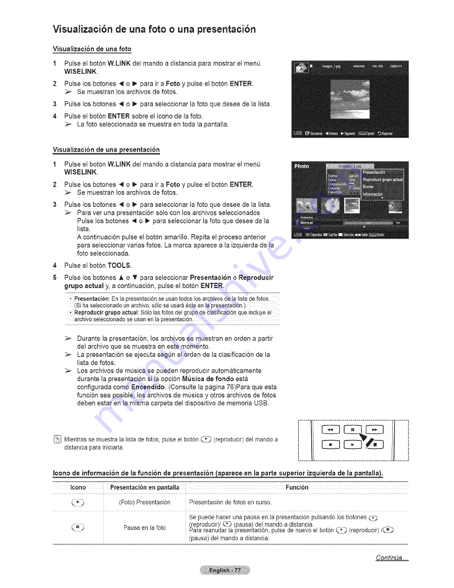 Samsung HL67A750A1FXZA Manual Del Usuario Download Page 77