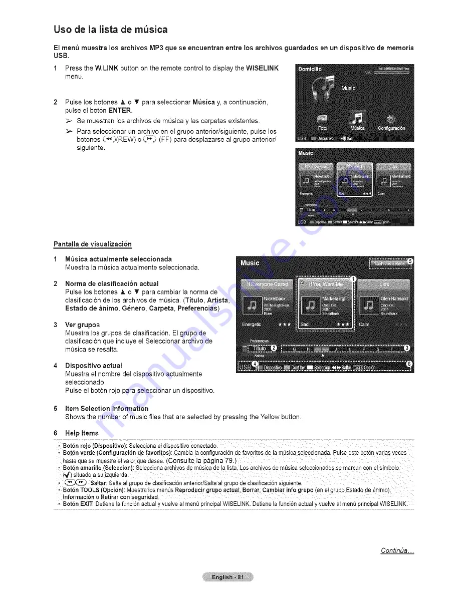 Samsung HL67A750A1FXZA Manual Del Usuario Download Page 81