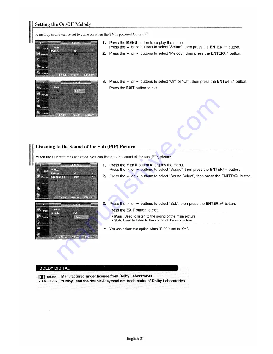 Samsung LN-S2651D Owner'S Manual Download Page 33