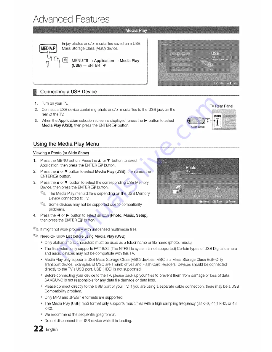 Samsung LN22D450 User Manual Download Page 22