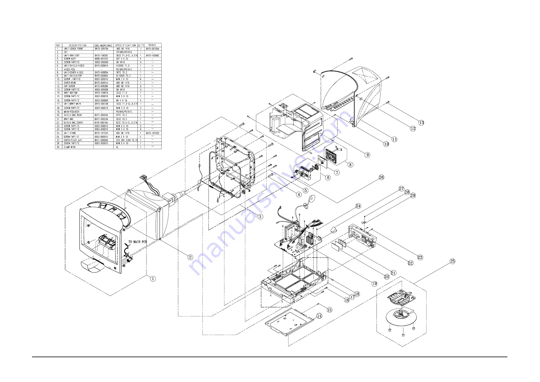 Samsung PG19lS Service Manual Download Page 36