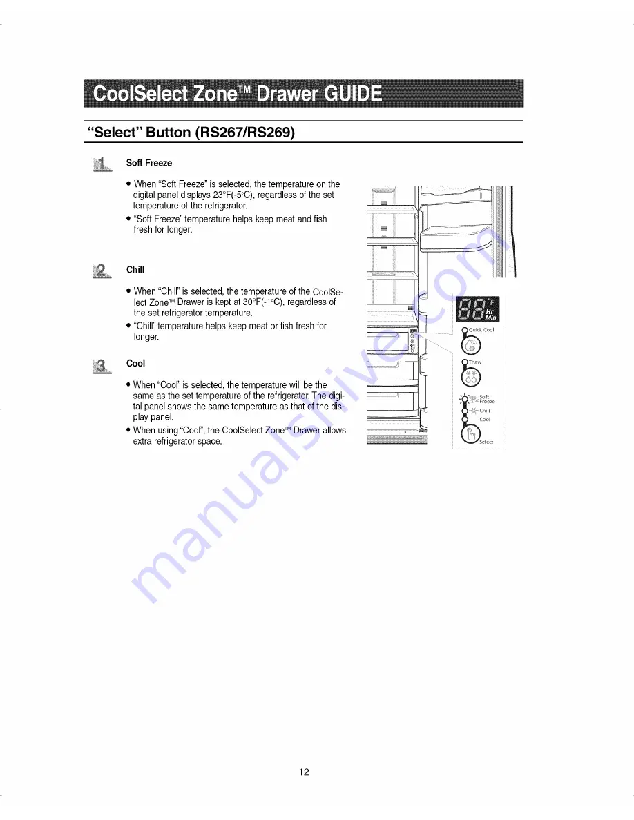 Samsung RS267LABP/XAA and Скачать руководство пользователя страница 12