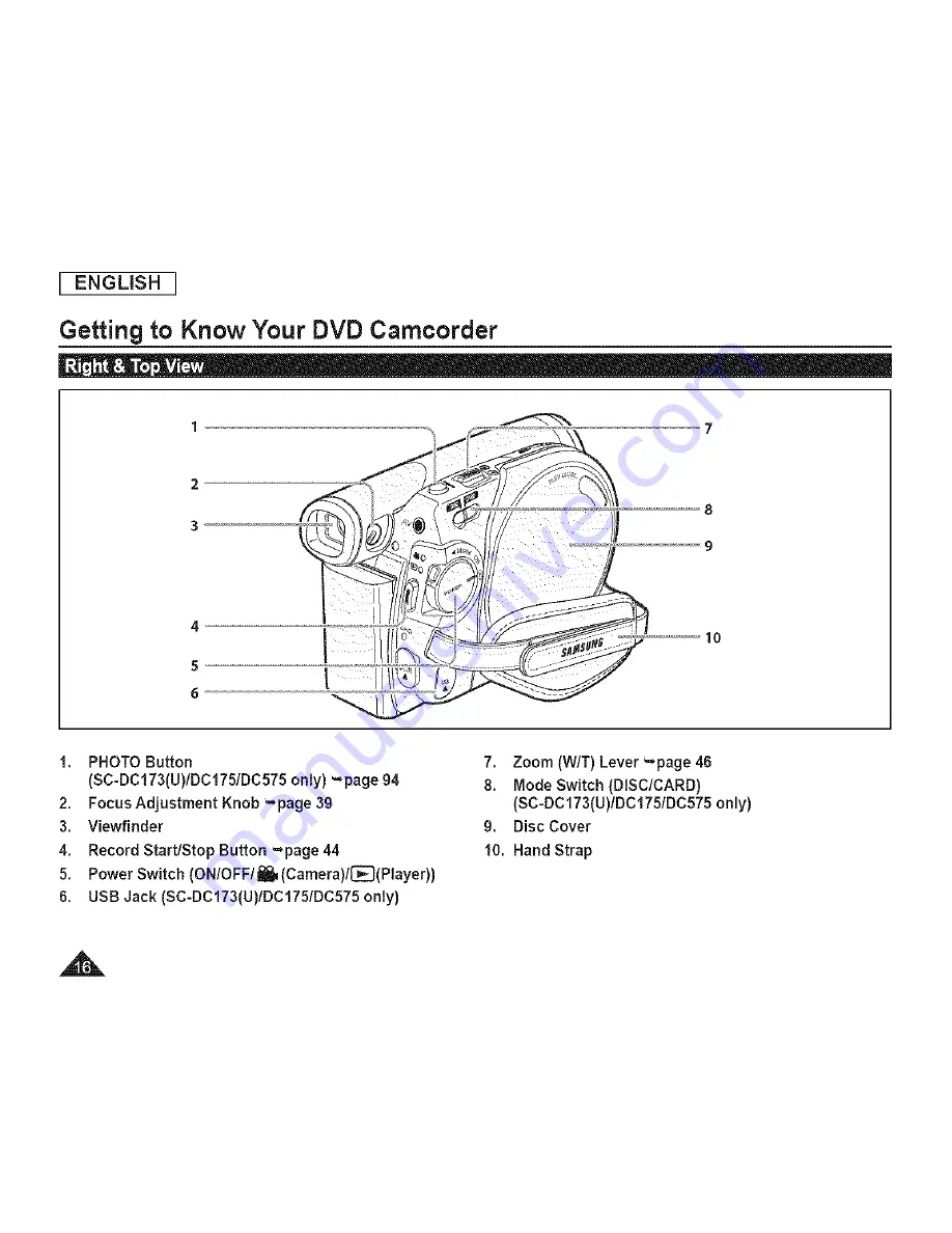 Samsung SC-DCl 73(U) Скачать руководство пользователя страница 16