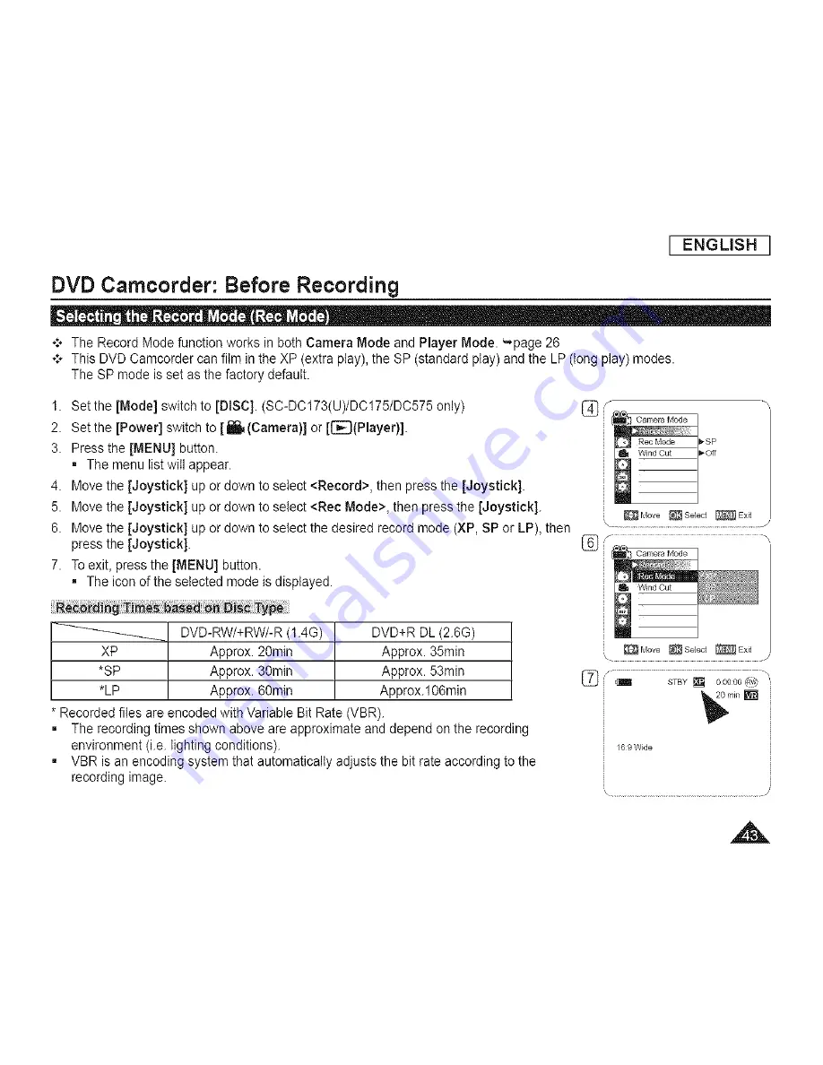 Samsung SC-DCl 73(U) Скачать руководство пользователя страница 43