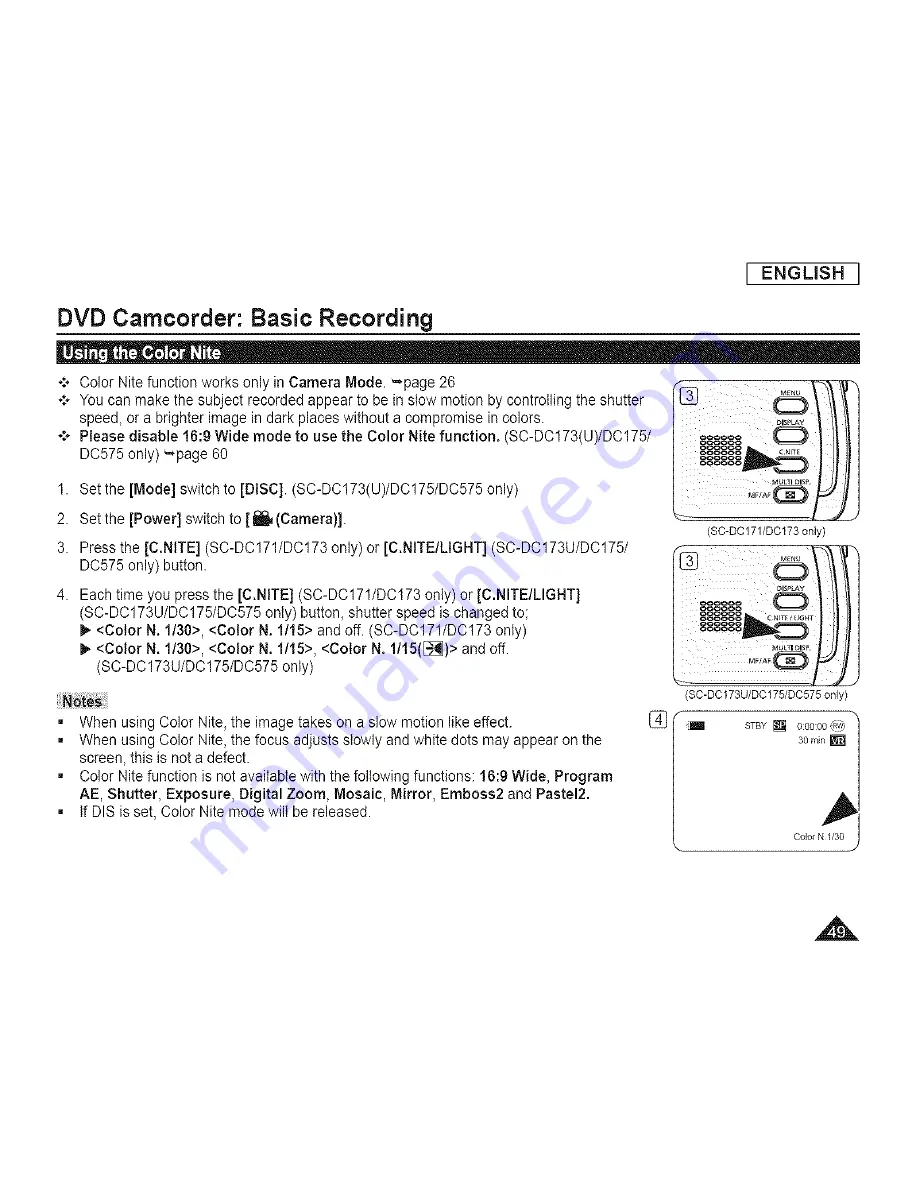 Samsung SC-DCl 73(U) Owner'S Manual Download Page 49