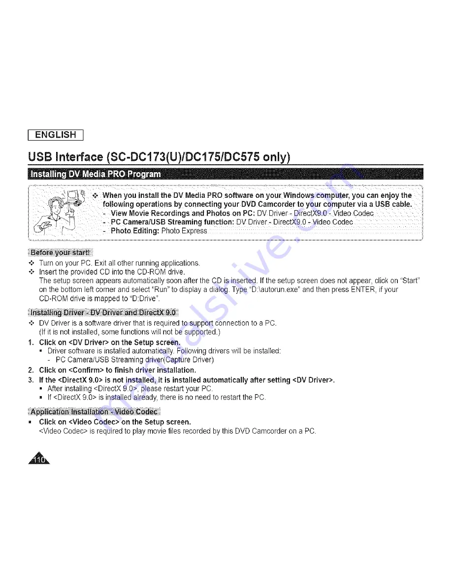 Samsung SC-DCl 73(U) Скачать руководство пользователя страница 110