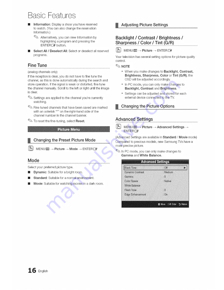 Samsung Series 5 500 LN40C500 User Manual Download Page 16