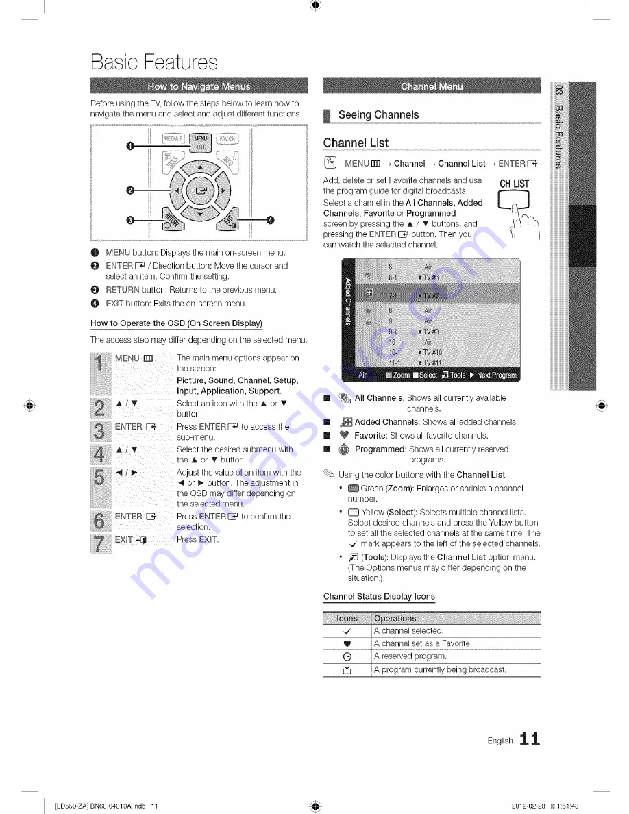 Samsung Series 5 550 LN46E550 User Manual Download Page 11