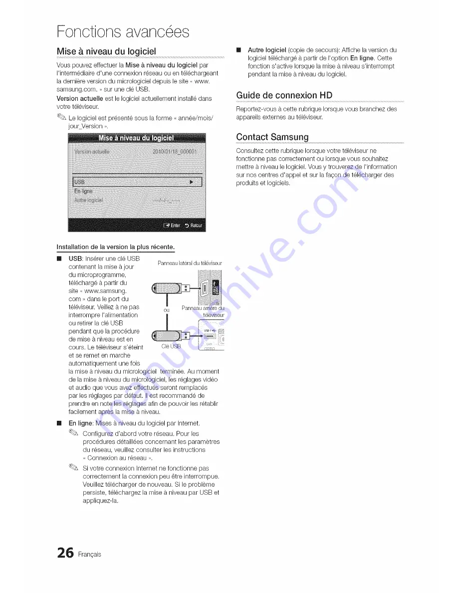 Samsung Series 5+ 550 PN63C550 Manuel D'Utilisation Download Page 26