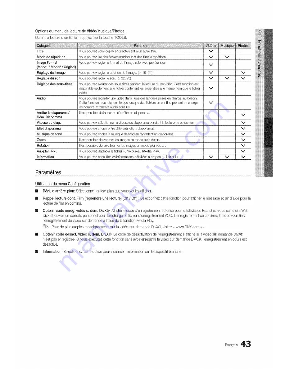 Samsung series 8+ 8000 Manuel D'Utilisation Download Page 43