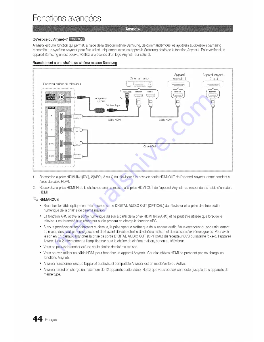 Samsung series 8+ 8000 Manuel D'Utilisation Download Page 44