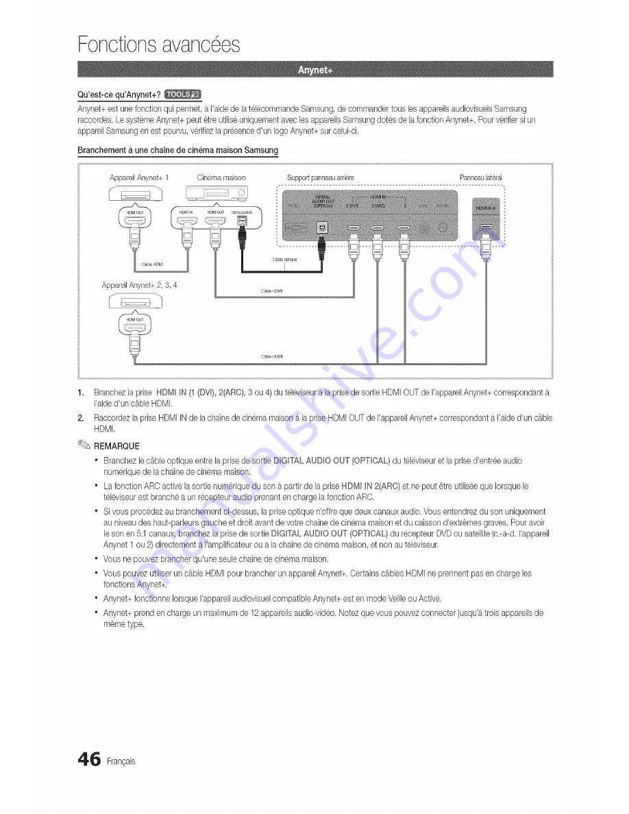 Samsung Series 9 9000 UN46C9000 Manuel Utilisateur Download Page 46