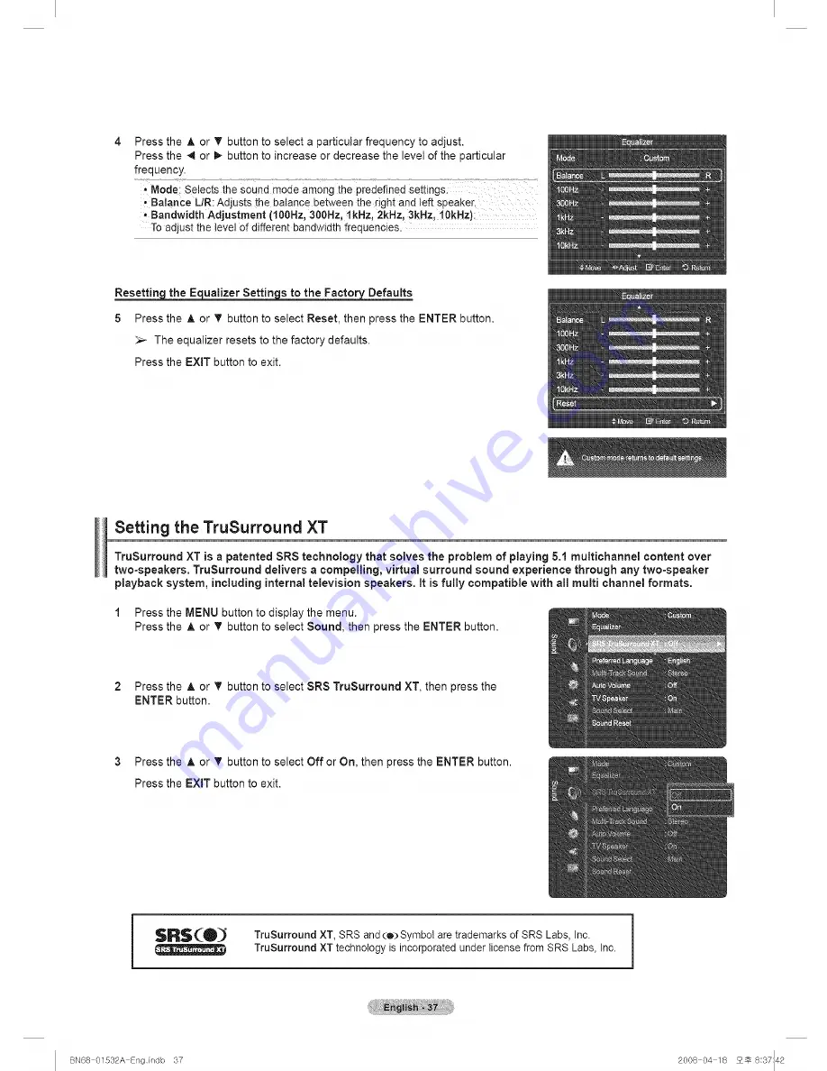 Samsung Series6 650 PN50A650 User Manual Download Page 37