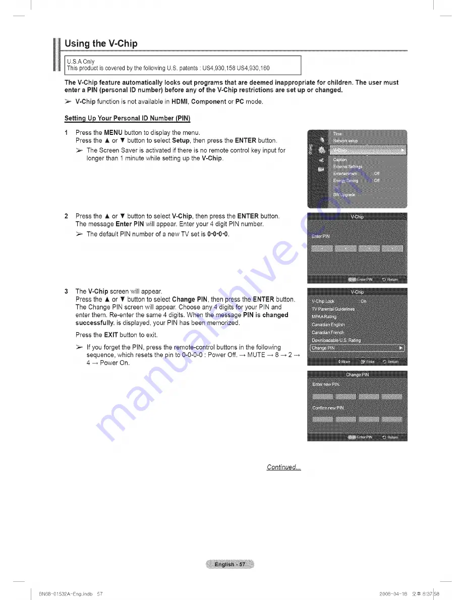 Samsung Series6 650 PN50A650 User Manual Download Page 57