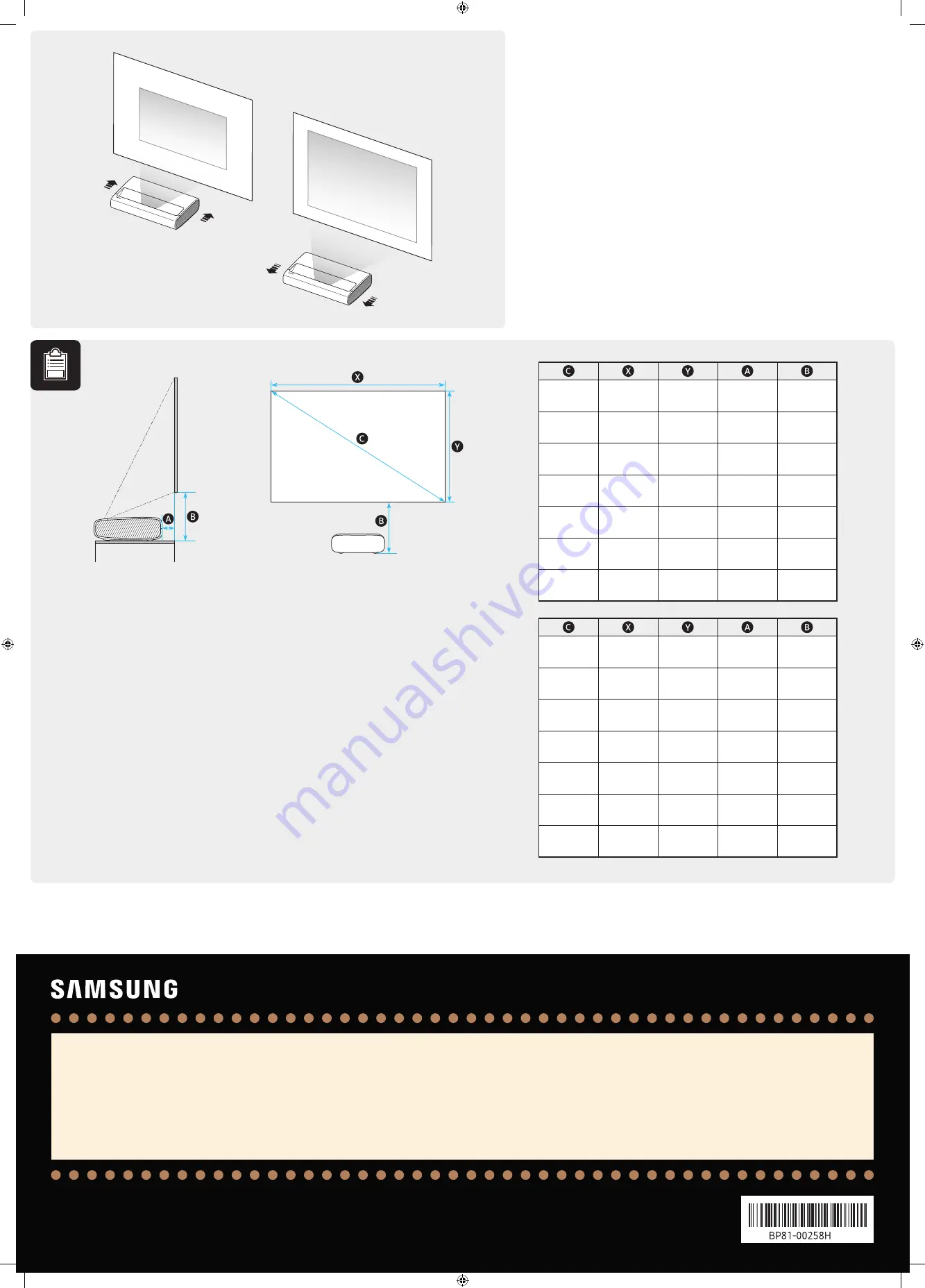 Samsung SP-LSP7TUA Quick Setup Manual Download Page 1