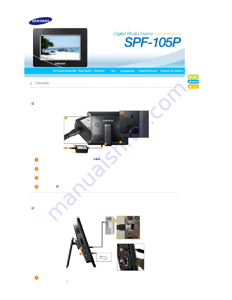 Samsung SPF-105P - Digital Photo Frame UbiSync USB Mini-PC... Скачать руководство пользователя страница 10