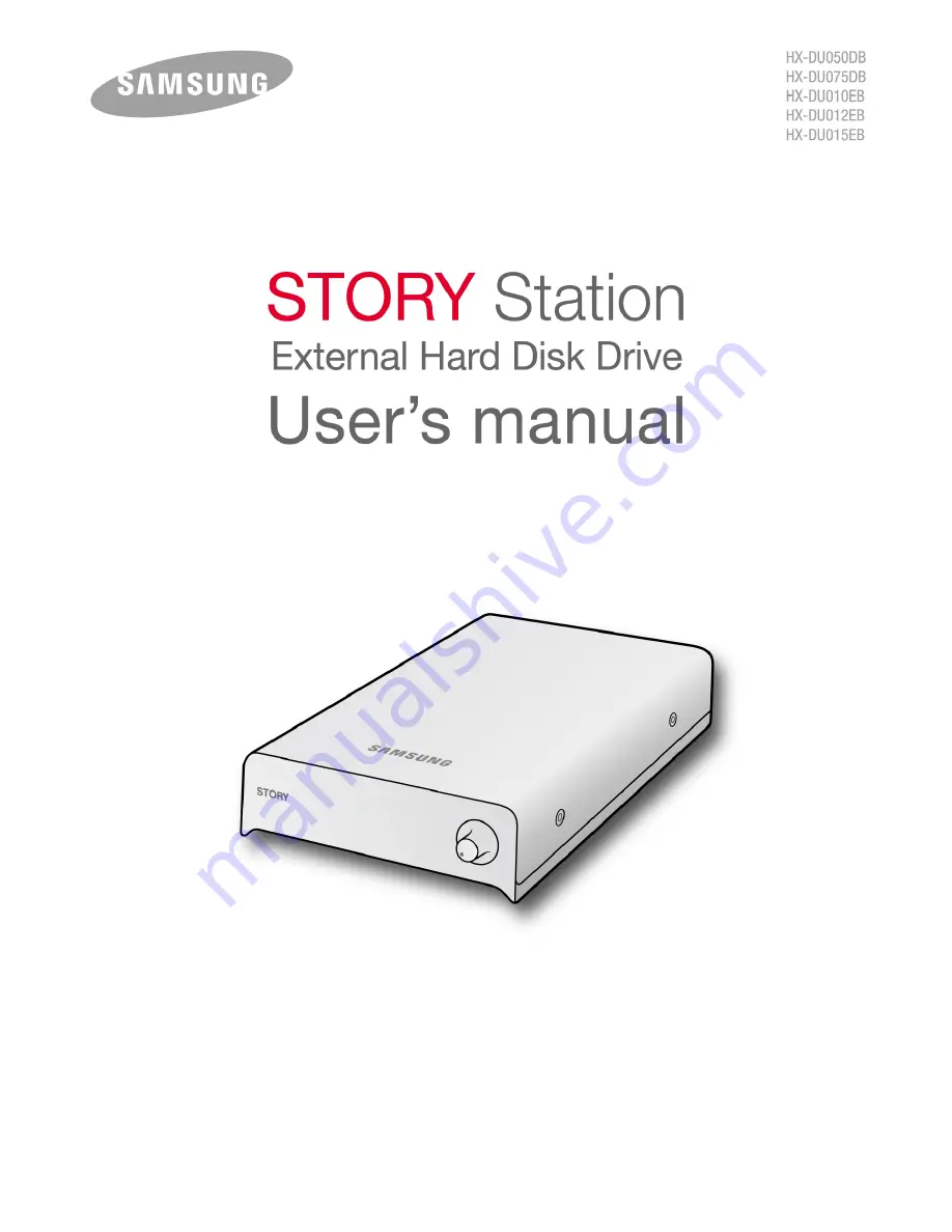 Samsung STORY Station HX-DU050DB User Manual Download Page 1