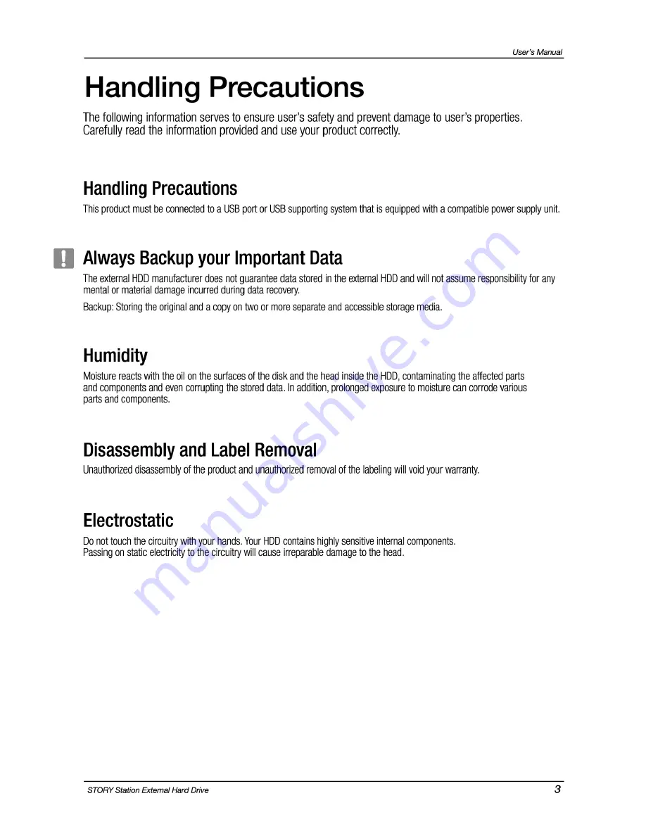 Samsung STORY Station HX-DU050DB User Manual Download Page 3