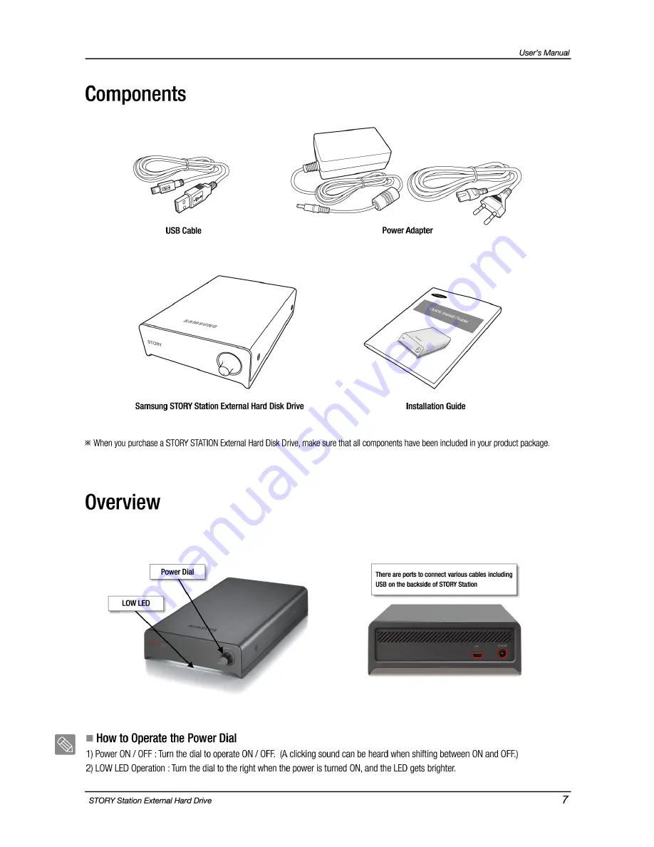 Samsung STORY Station HX-DU050DB User Manual Download Page 7