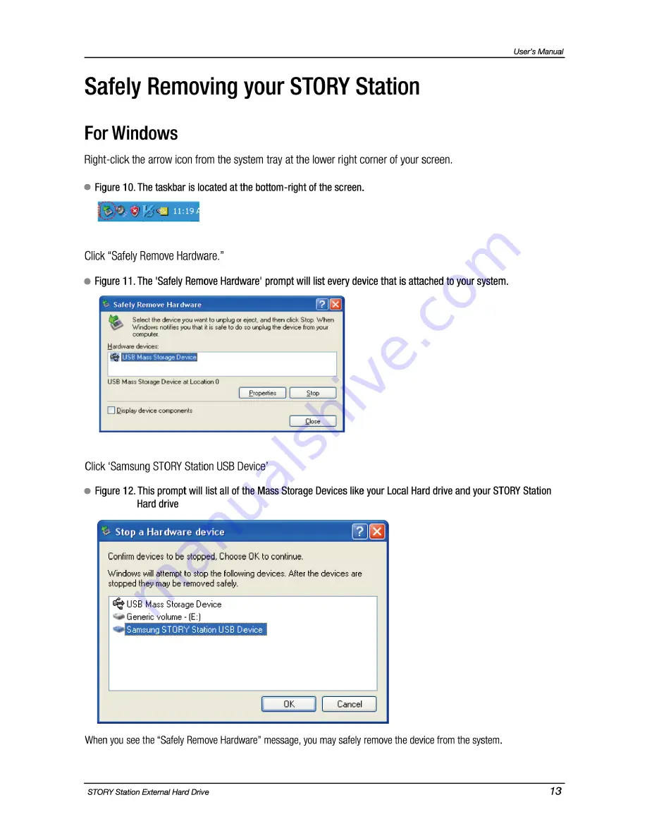 Samsung STORY Station HX-DU050DB User Manual Download Page 13