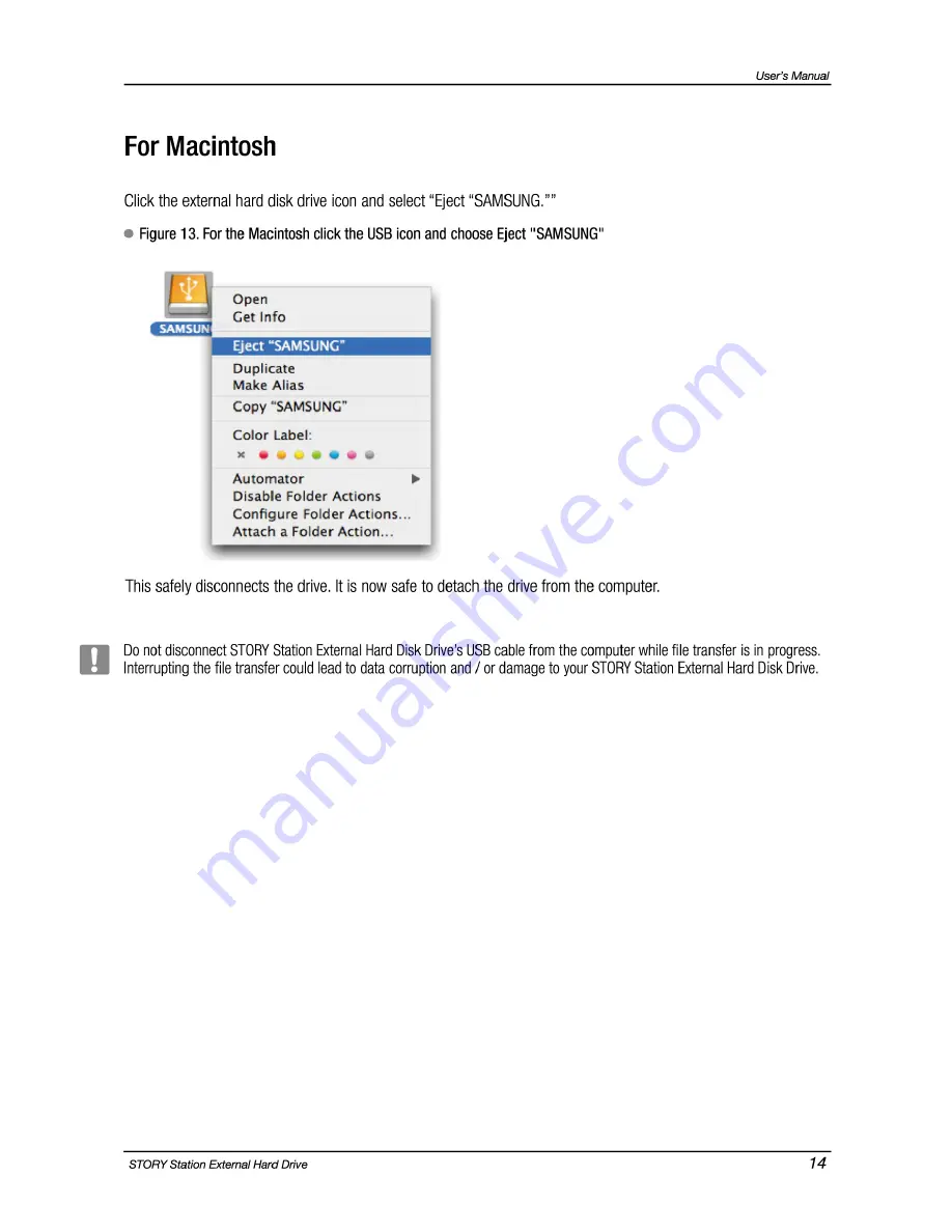 Samsung STORY Station HX-DU050DB User Manual Download Page 14