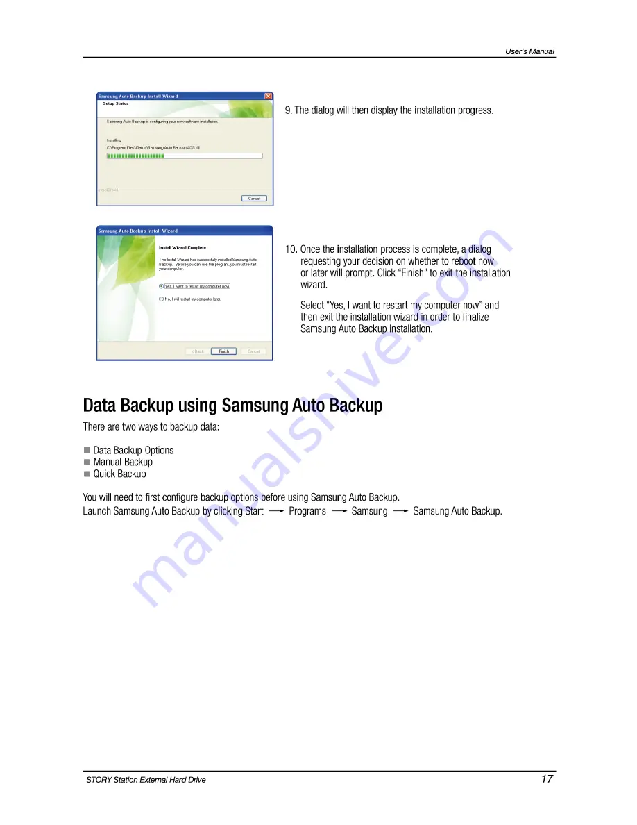 Samsung STORY Station HX-DU050DB User Manual Download Page 17