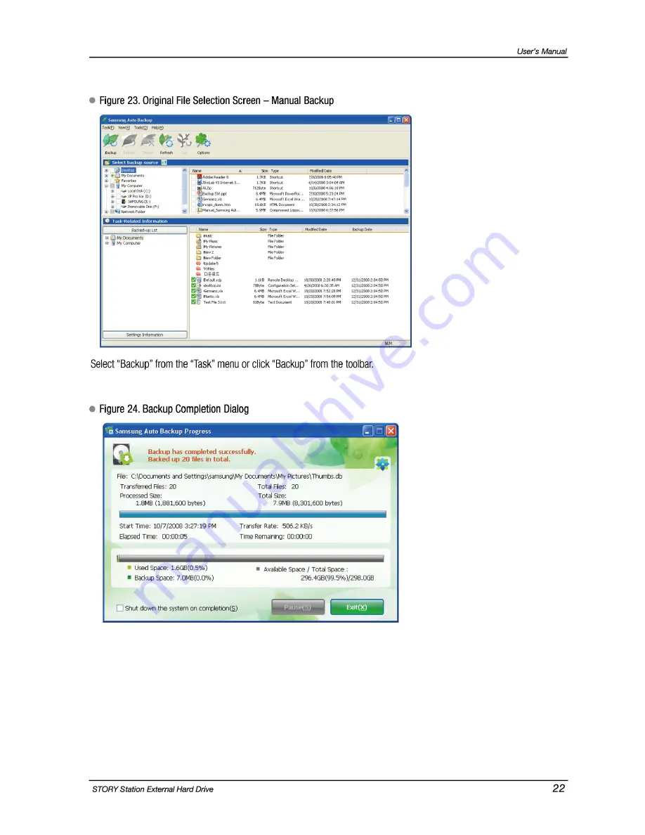 Samsung STORY Station HX-DU050DB User Manual Download Page 22