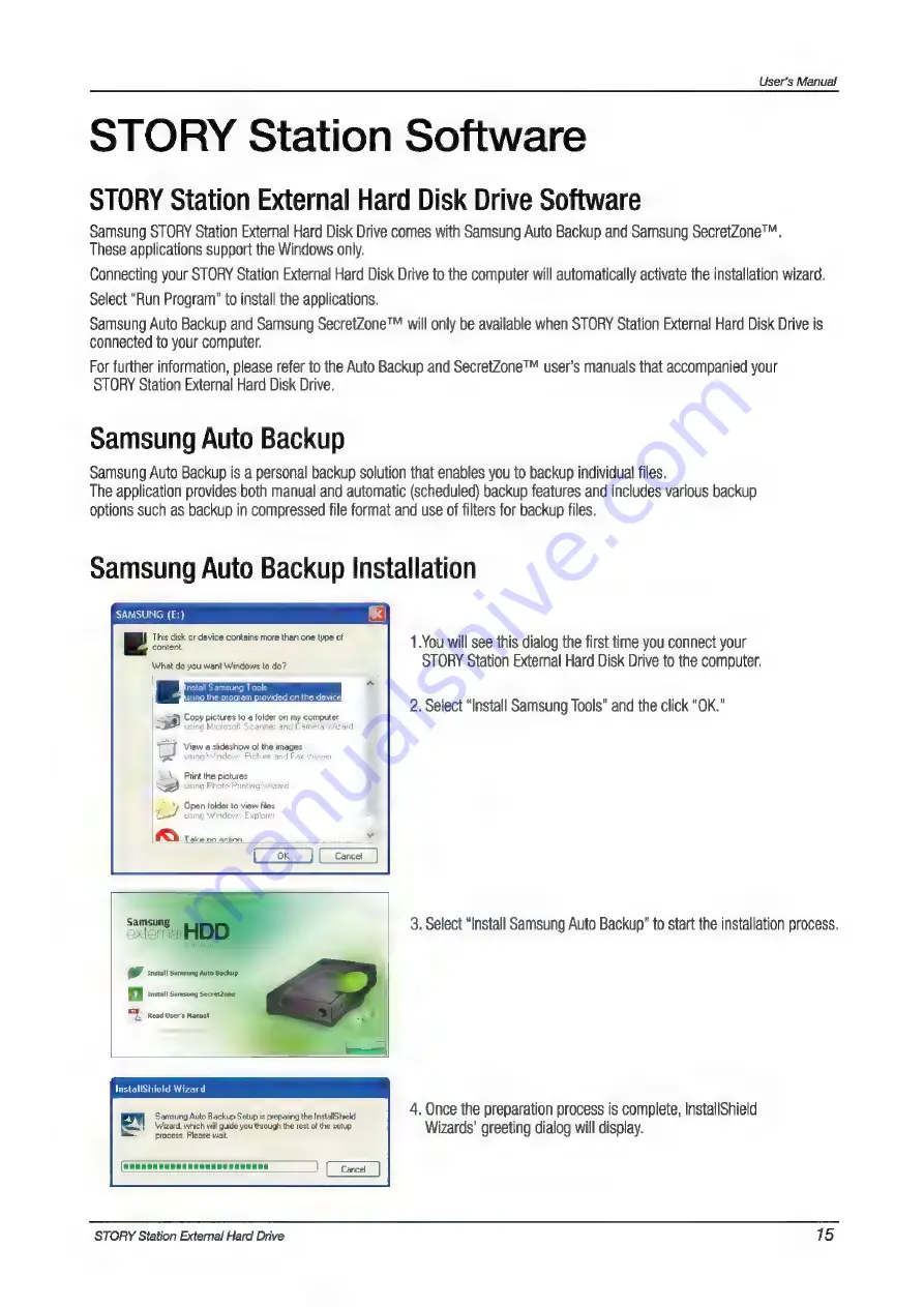 Samsung STORY Station User Manual Download Page 15