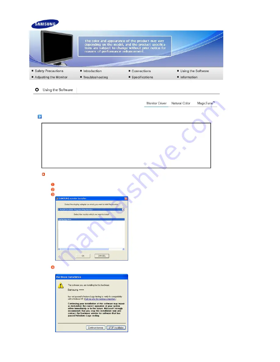 Samsung SyncMaster 206NW User Manual Download Page 19