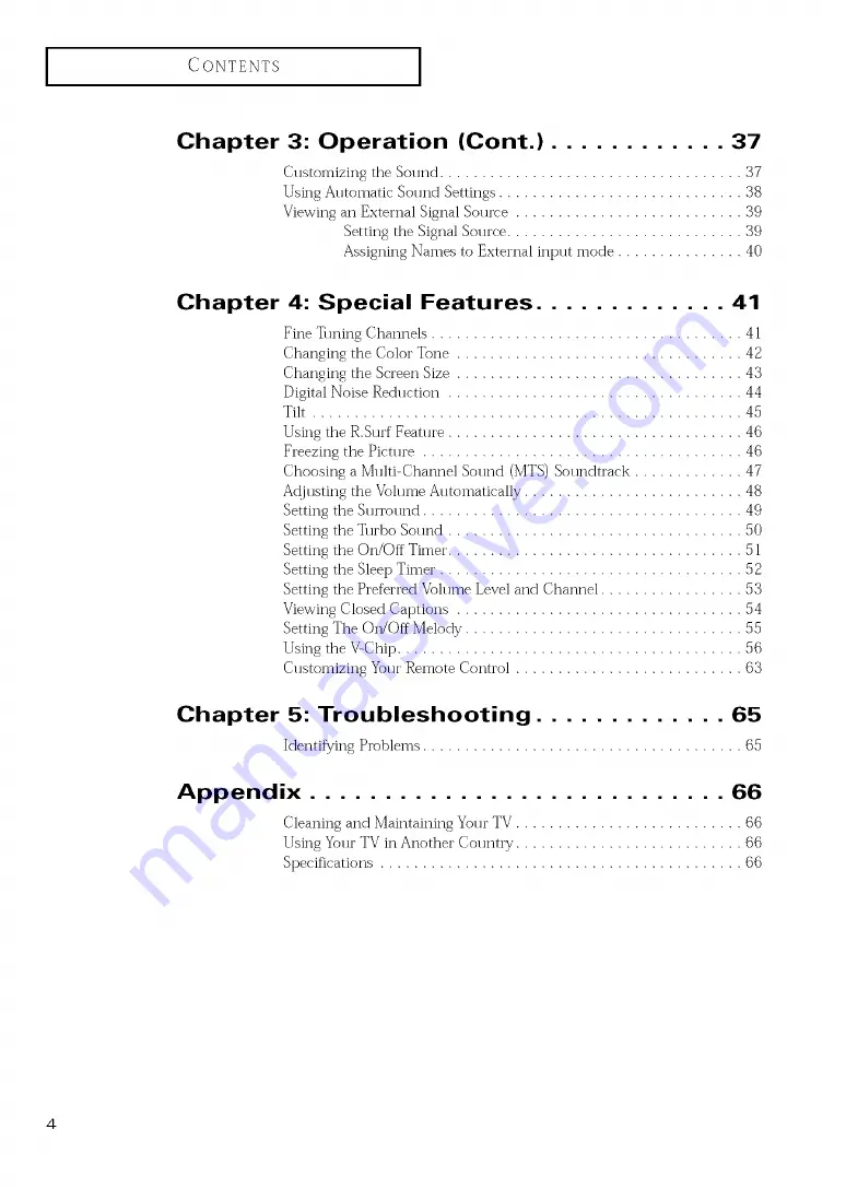 Samsung TX-P2665W, TX-P2766, TX-P3066W, TX-P3266, TX-P2664W, TX-P2734, TX-P3064W,... Owner'S Instructions Manual Download Page 4