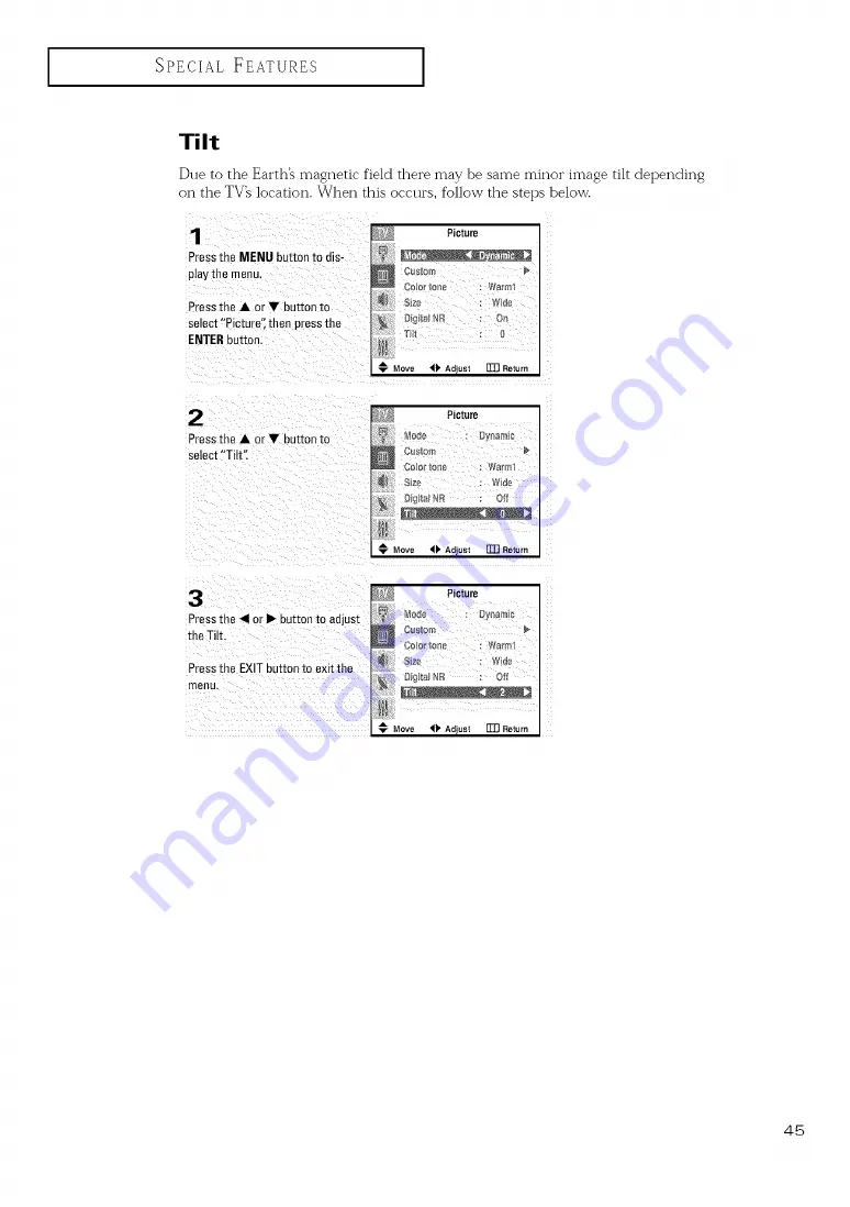 Samsung TX-P2665W, TX-P2766, TX-P3066W, TX-P3266, TX-P2664W, TX-P2734, TX-P3064W,... Скачать руководство пользователя страница 45