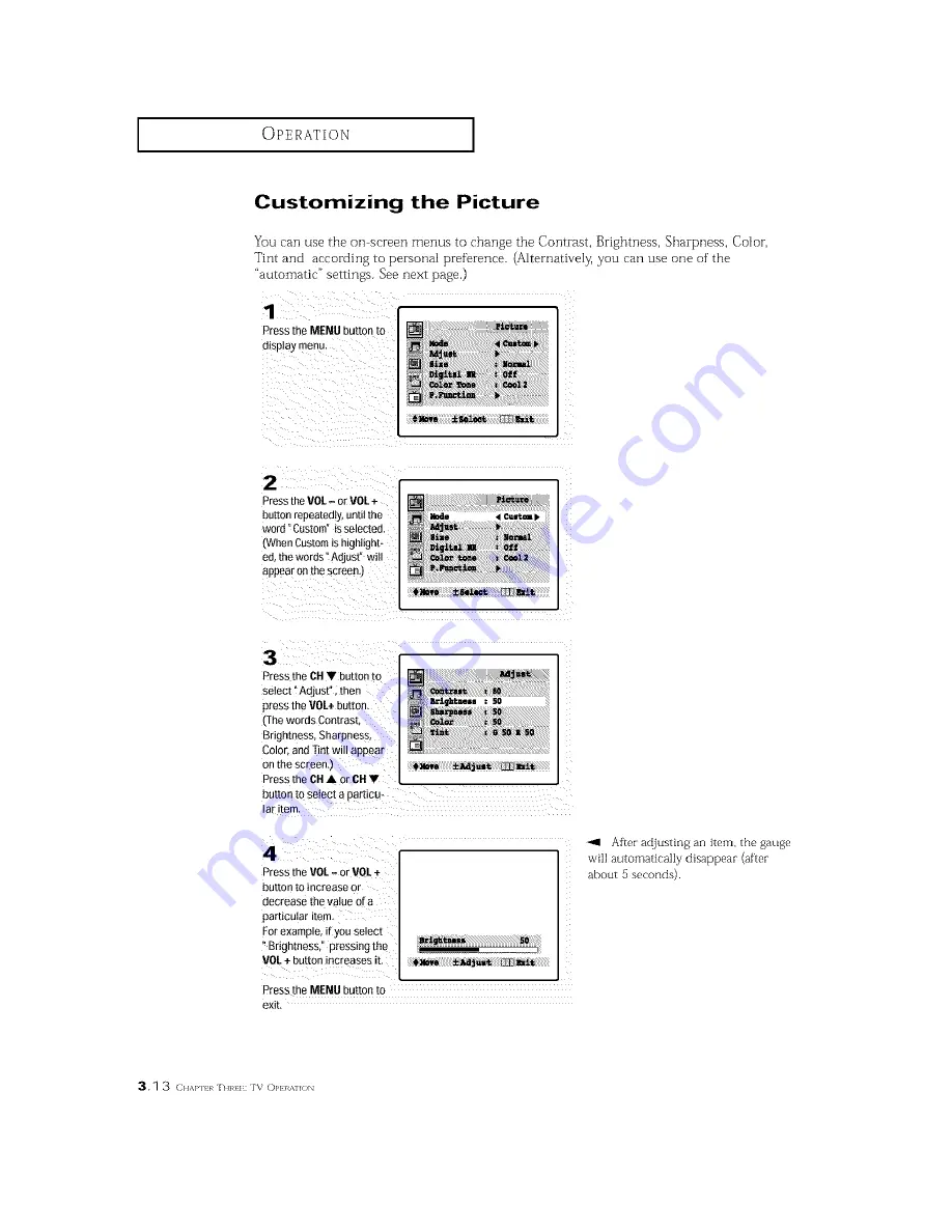 Samsung TXM3096WHF Owner'S Instructions Manual Download Page 38