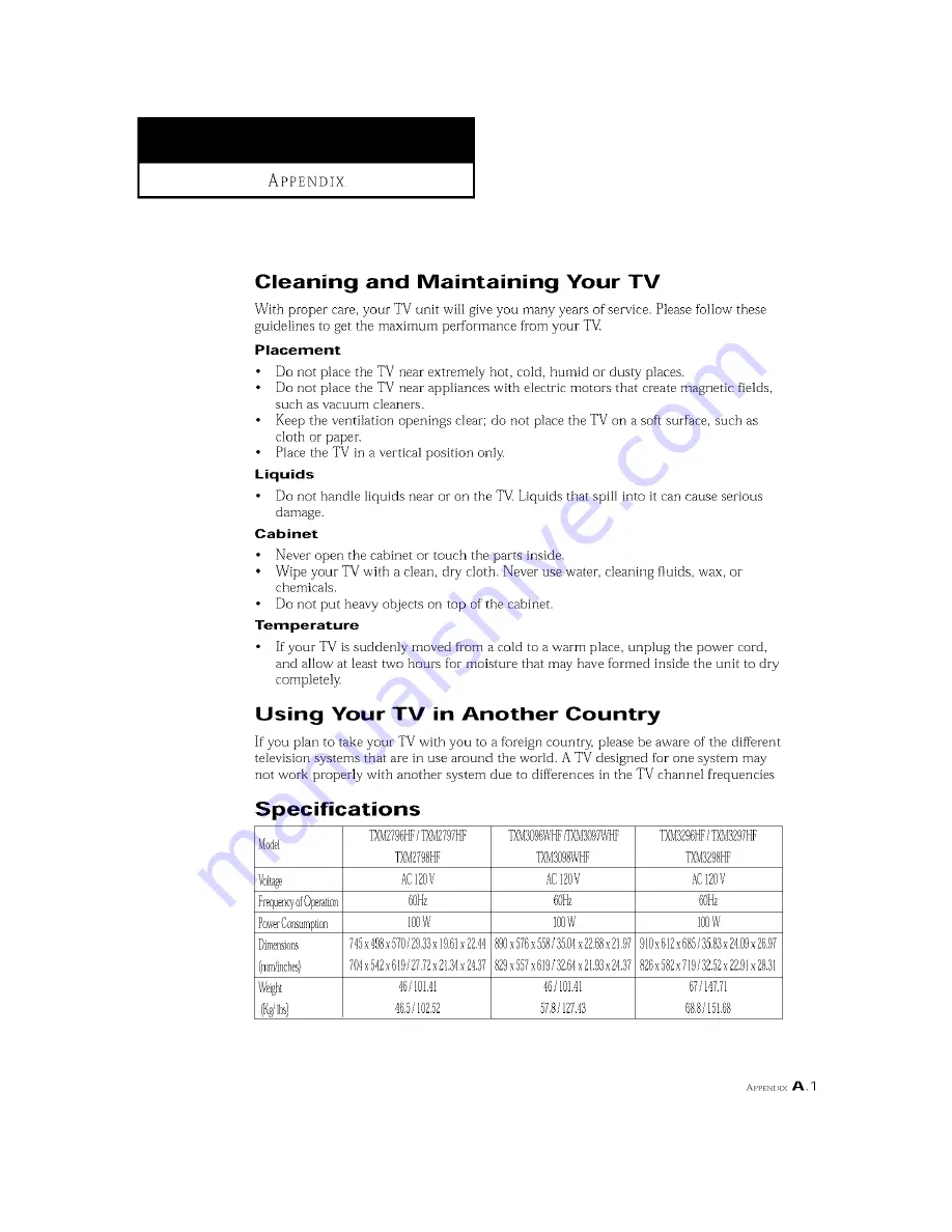 Samsung TXM3096WHF Owner'S Instructions Manual Download Page 71