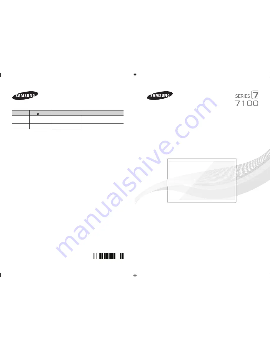 Samsung UN55F7100AF Quick Manual Download Page 1