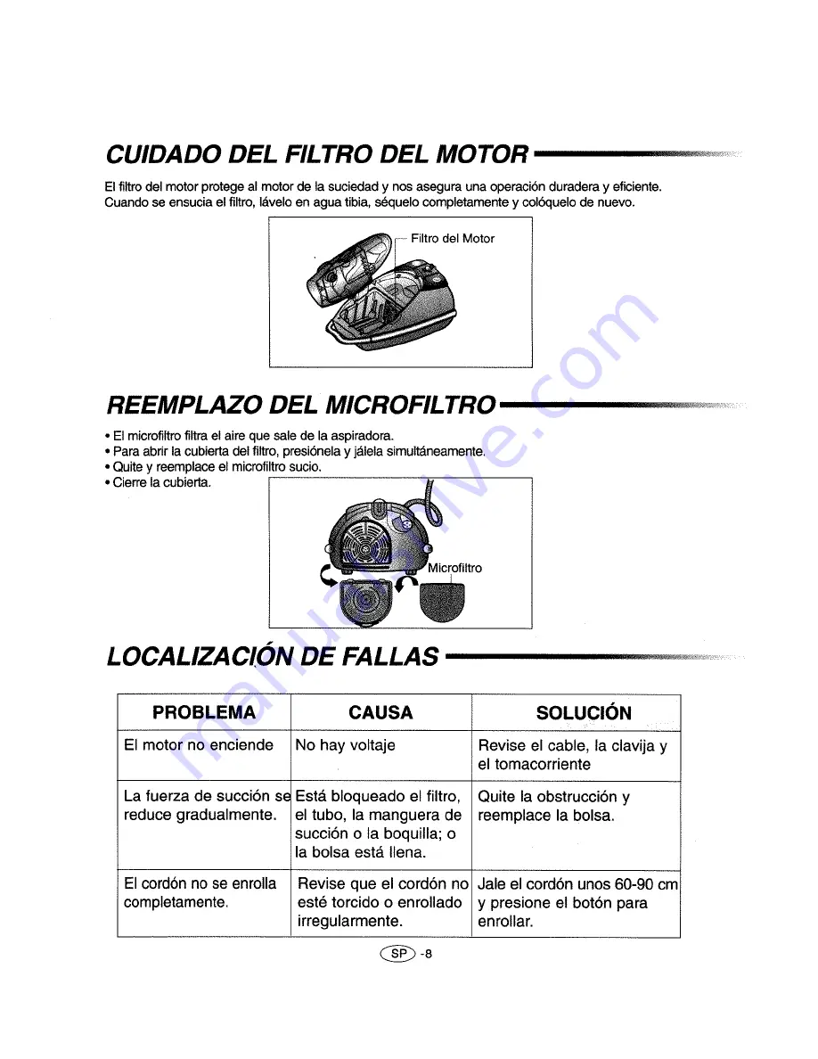 Samsung VAC-9069G Operating Instructions Manual Download Page 18