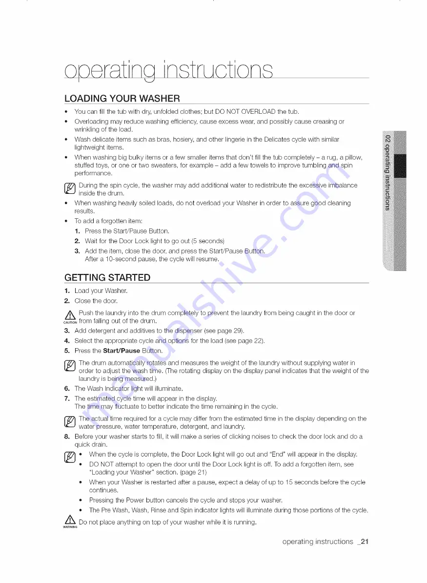 Samsung VRT PLUS WE357 Series User Manual Download Page 21