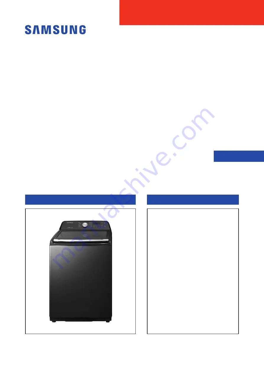 Samsung WA45T3400A Service Manual Download Page 1