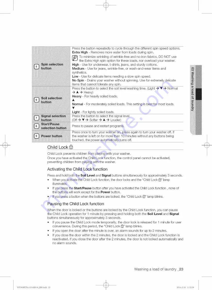 Samsung WE357 series User Manual Download Page 23