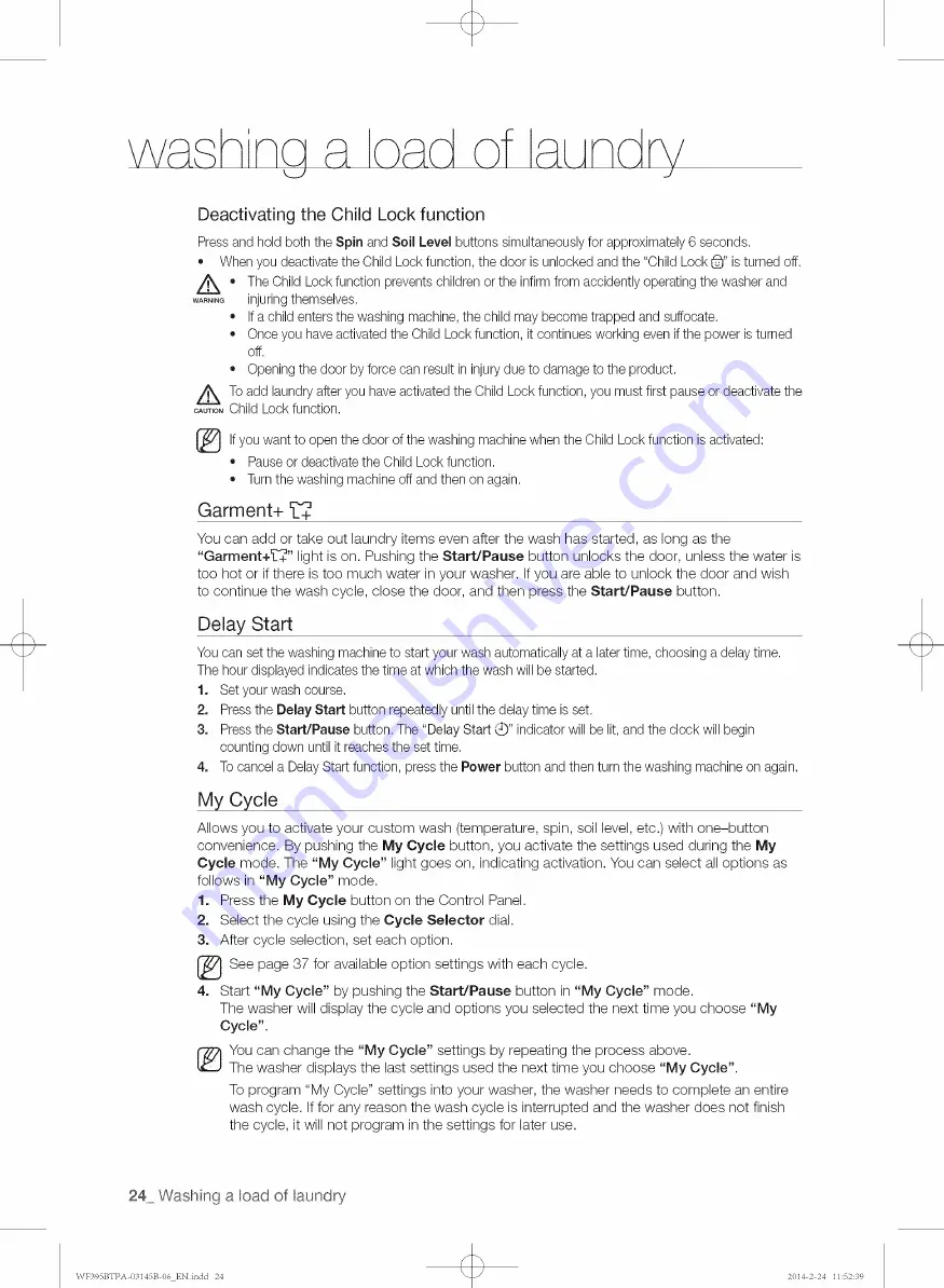 Samsung WE357 series User Manual Download Page 24