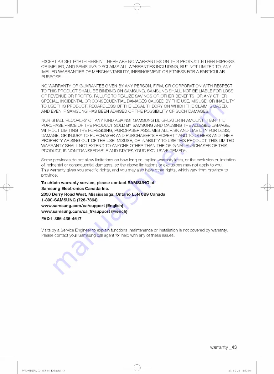 Samsung WE357 series User Manual Download Page 43