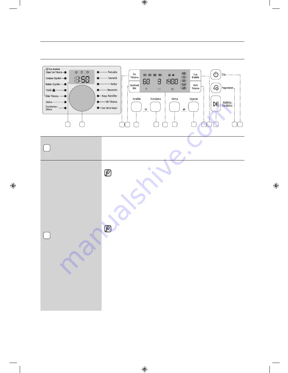 Samsung WF0804W8E 8kg 1400rpm Ecobubble Washing... Kullanıcı Kılavuzu Download Page 22