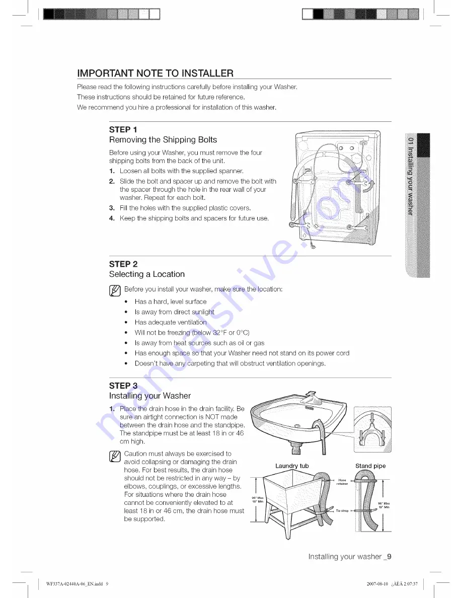 Samsung WF328AAW/XAA-0000 User Manual Download Page 9