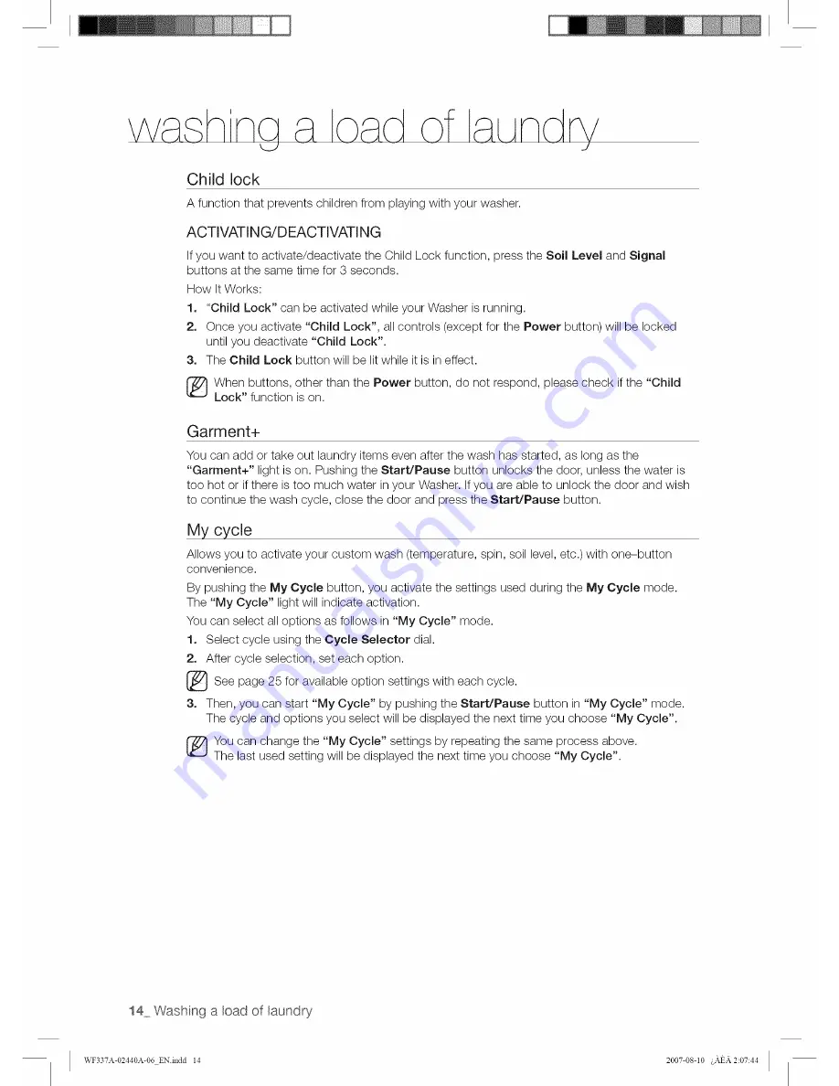 Samsung WF328AAW/XAA-0000 User Manual Download Page 14