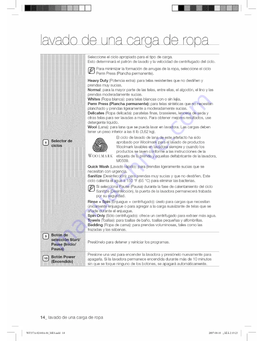 Samsung WF328AAW/XAA-0000 User Manual Download Page 72