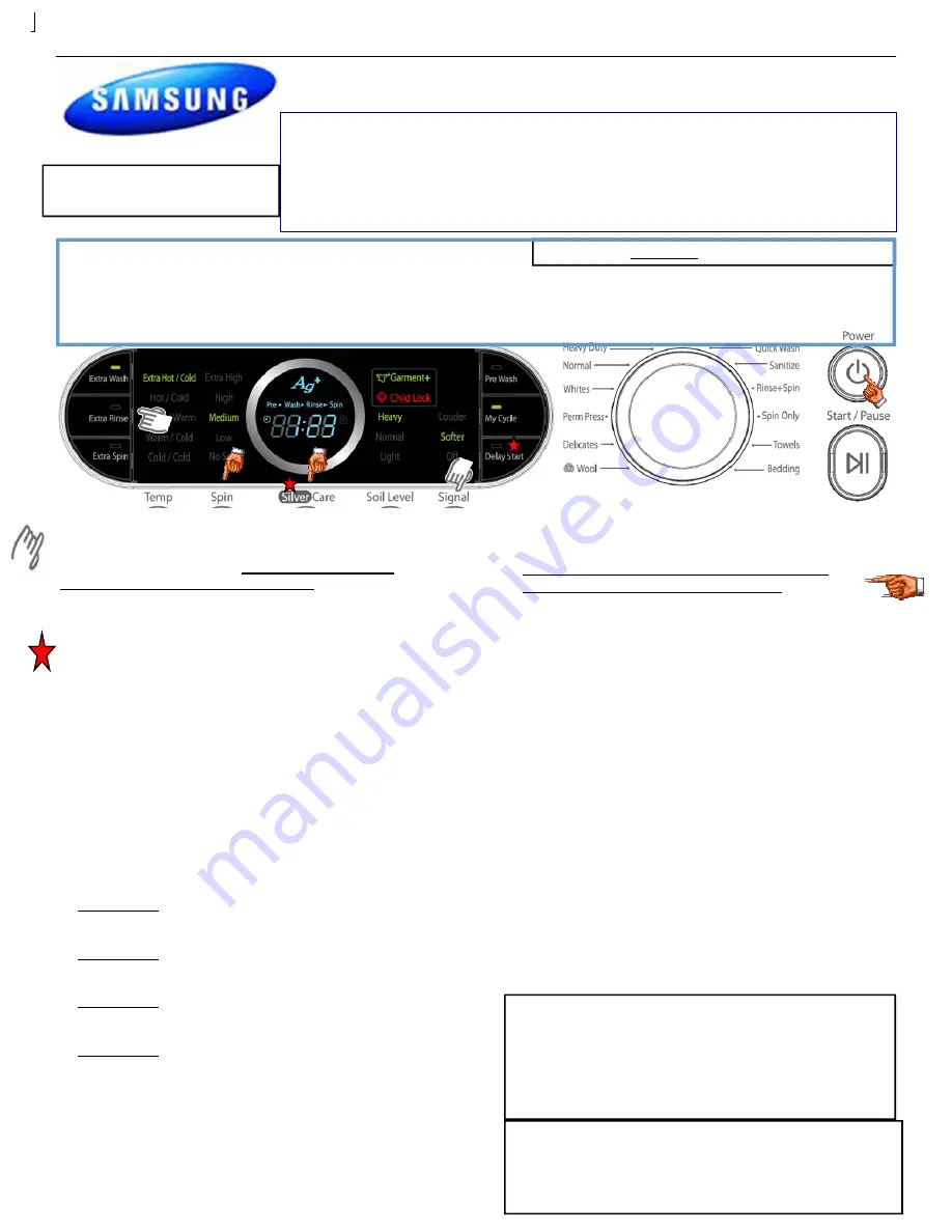 Samsung WF337AA XAA Series Troubleshooting Manual Download Page 1