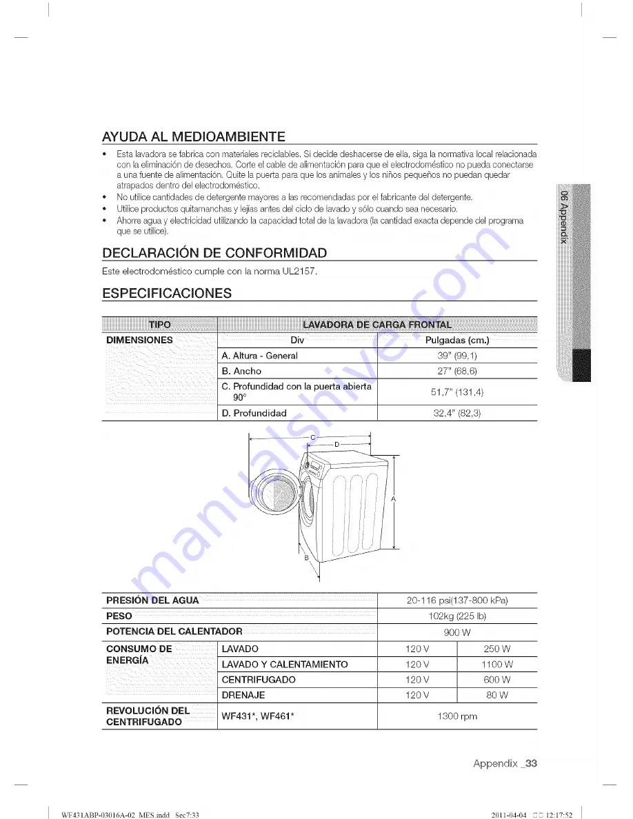 Samsung WF431ABF/XAA User Manual Download Page 69