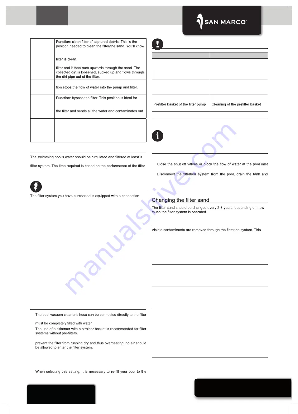 SAN MARCO SMP214 Instruction Manual Download Page 11